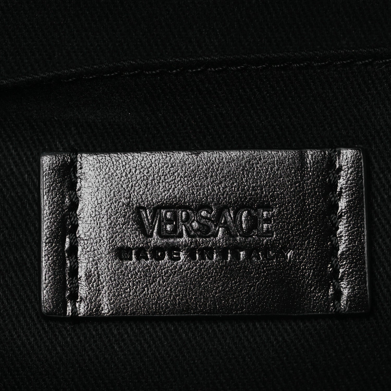 Versace Coated Canvas La Greca Signature Messenger Bag Black Gray 6 of 11