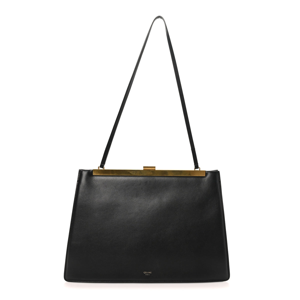 Celine Patina Box Calfskin Medium Clasp Bag Black 1 of 10