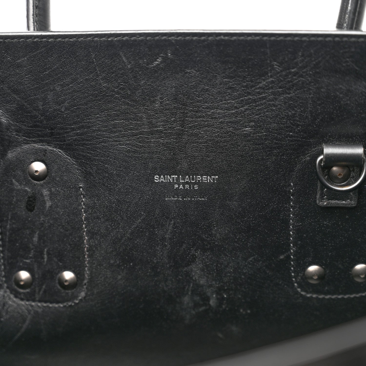 Saint Laurent Calfskin Crocodile Embossed Large Sac De Jour Carryall Black 7 of 13
