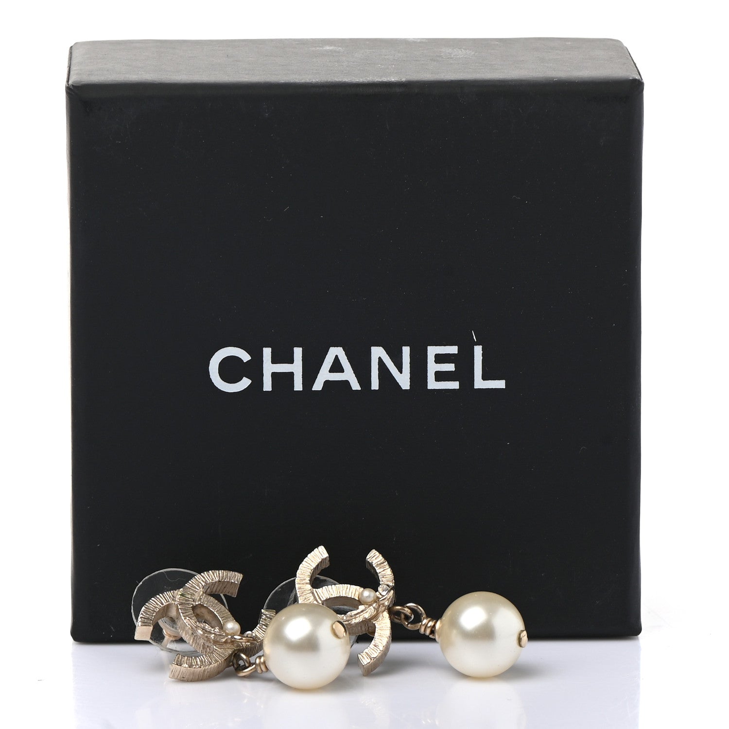 Chanel Pearl CC Drop Earrings Gold 5 of 5