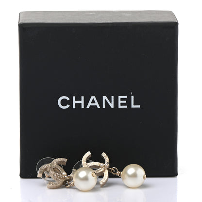 Chanel Pearl CC Drop Earrings Gold 5 of 5