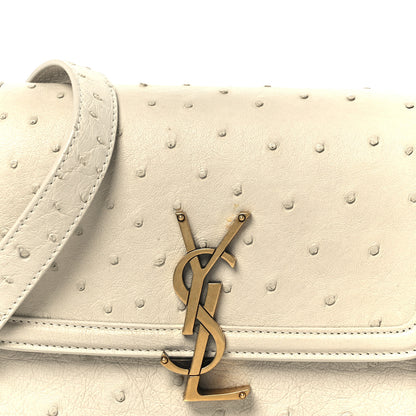 Saint Laurent Ostrich Small Solferino Satchel Crema Soft 9 of 11