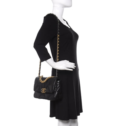Chanel Lambskin Quilted Medium 19 Flap Black 2 of 11