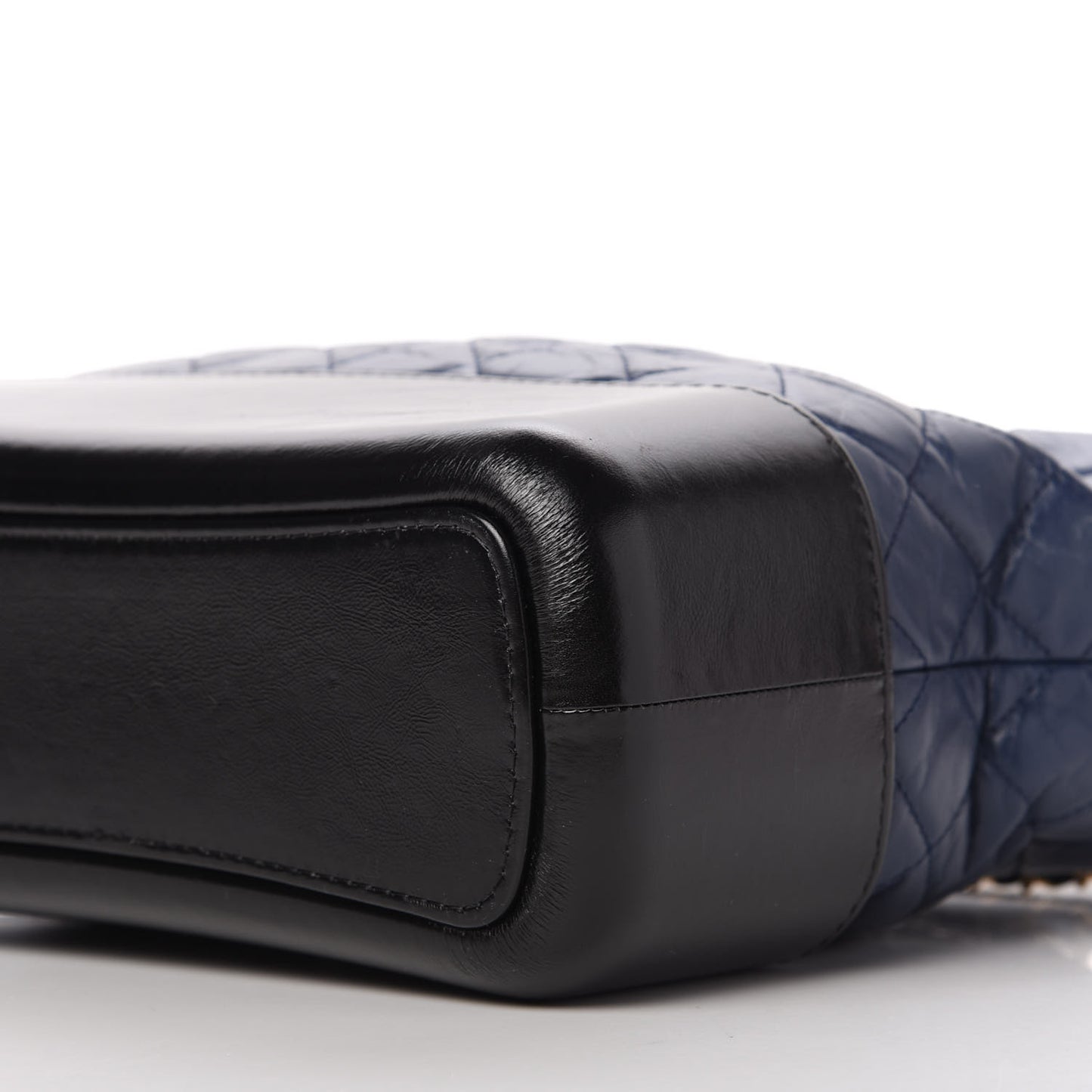 Aged Calfskin Quilted Medium Gabrielle Hobo Navy Black