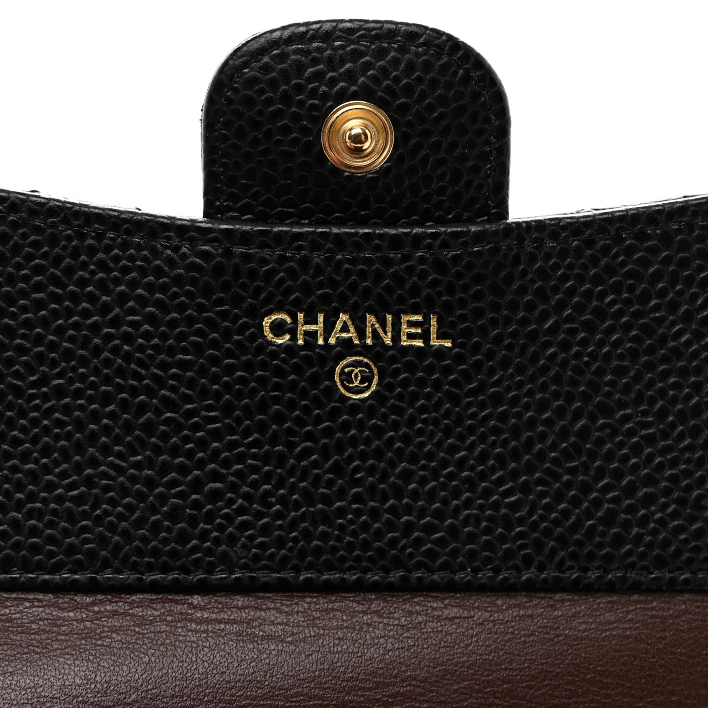 Caviar Quilted Compact Flap Wallet Black