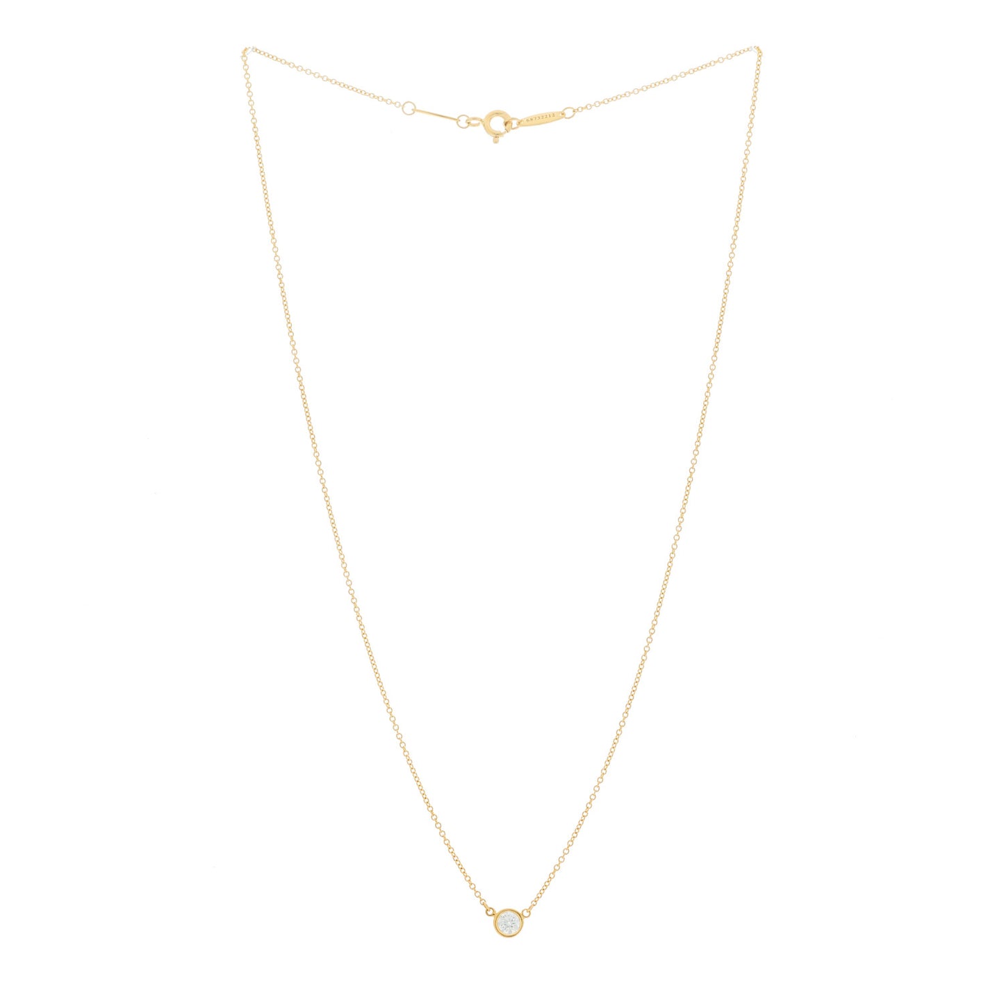 18K Yellow Gold Diamond .24ct Elsa Peretti Diamonds by the Yard Pendant Necklace