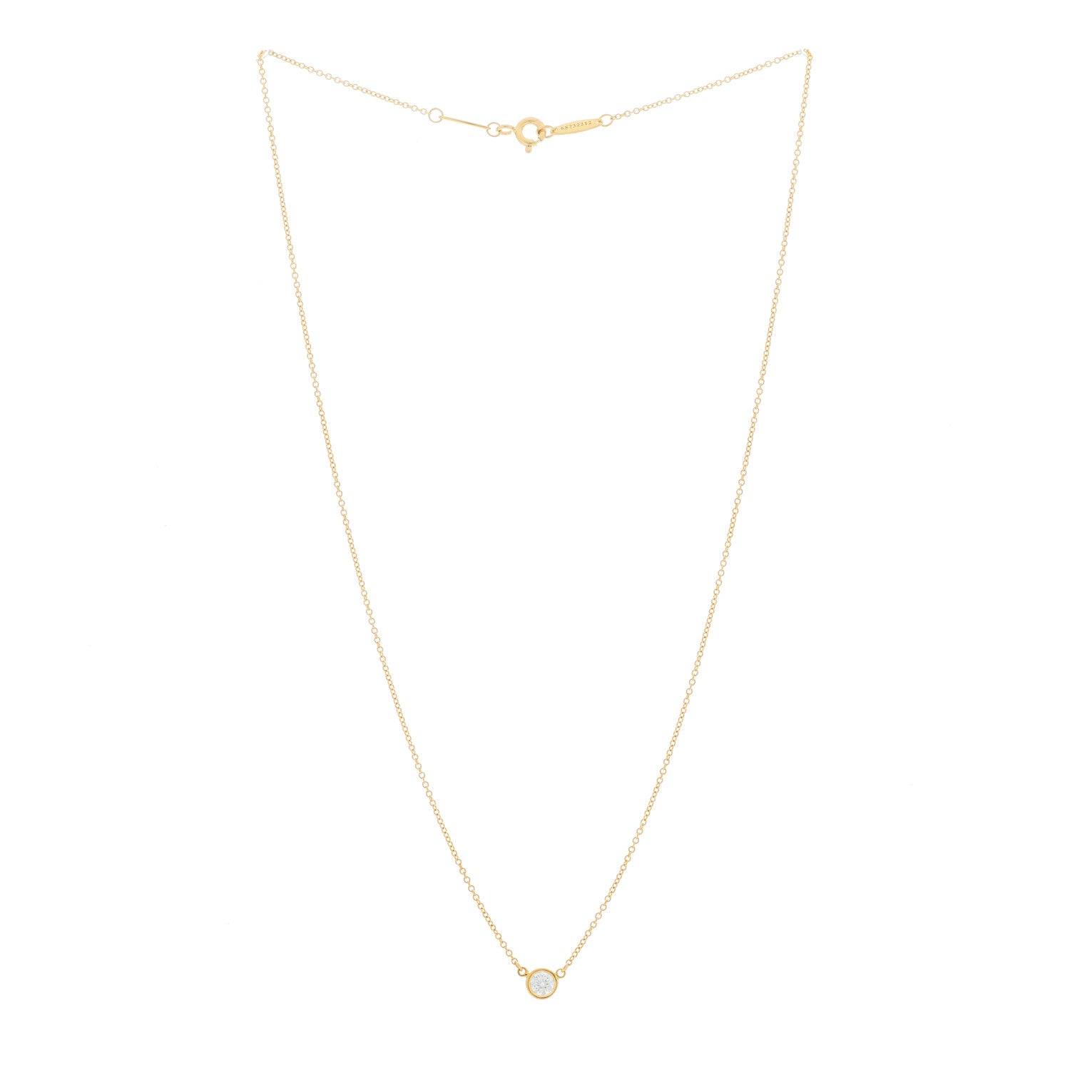Tiffany 18K Yellow Gold Diamond .24ct Elsa Peretti Diamonds by the Yard Pendant Necklace 2 of 4