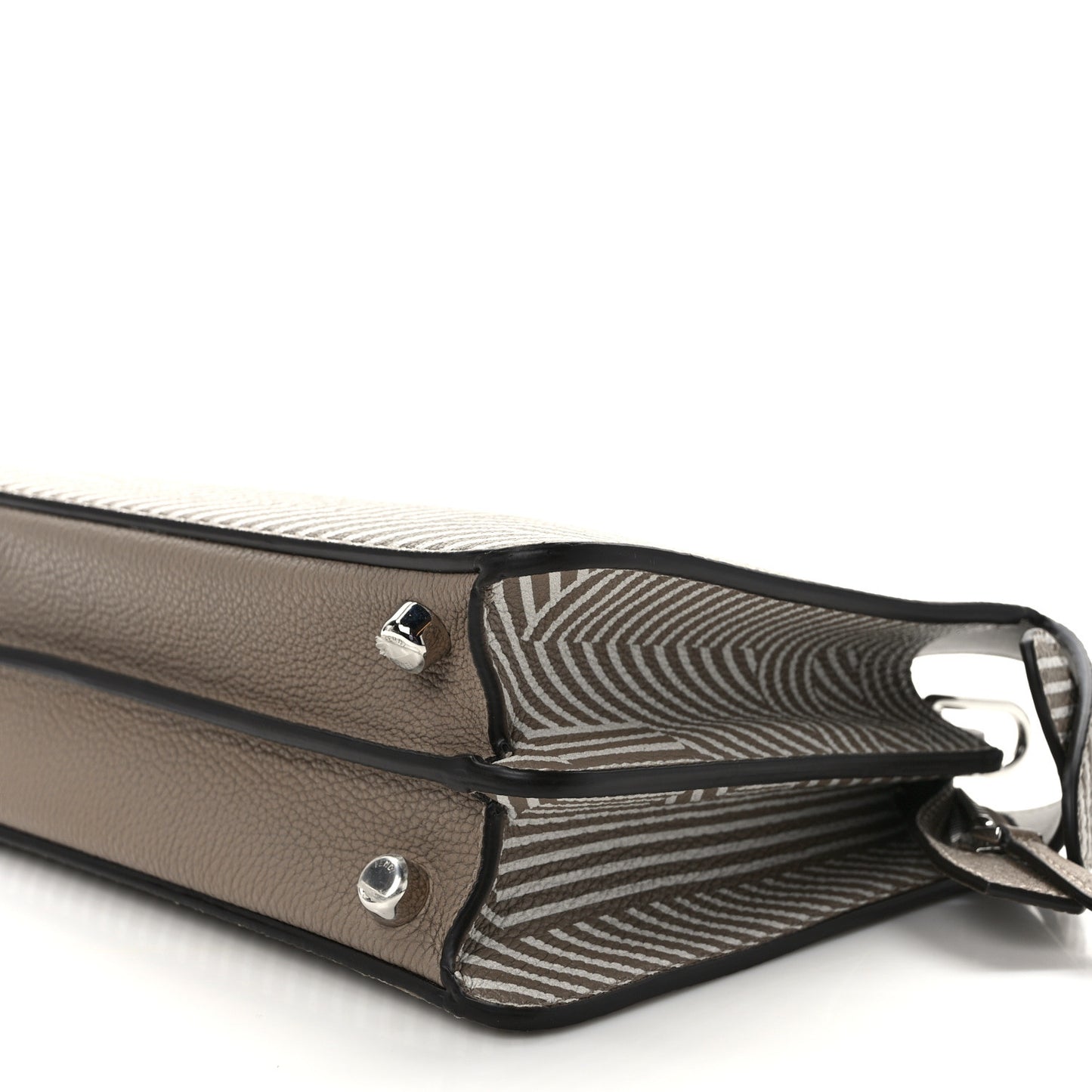 Cuoio Romano Striped Macro FF Bicolor Mini Peekaboo I SEE U Satchel Ghianda