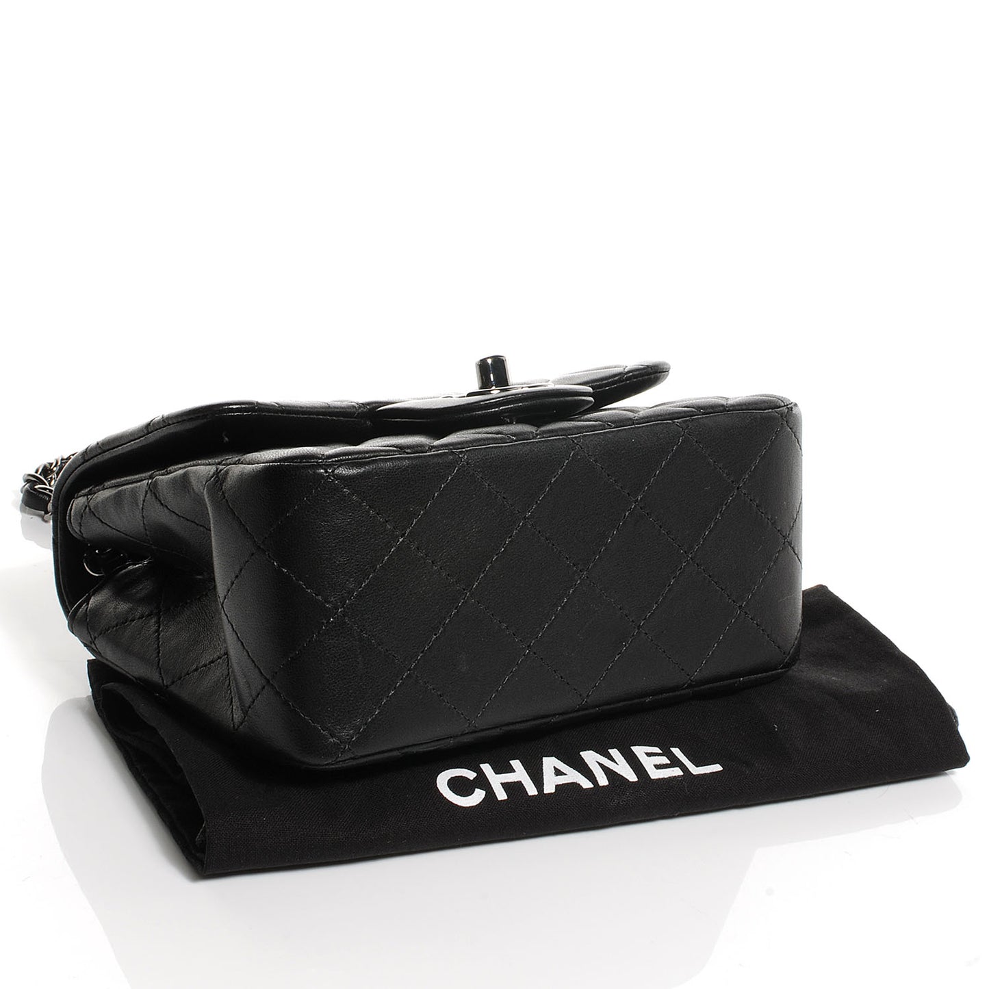 Lambskin Quilted Mini Square Flap Black