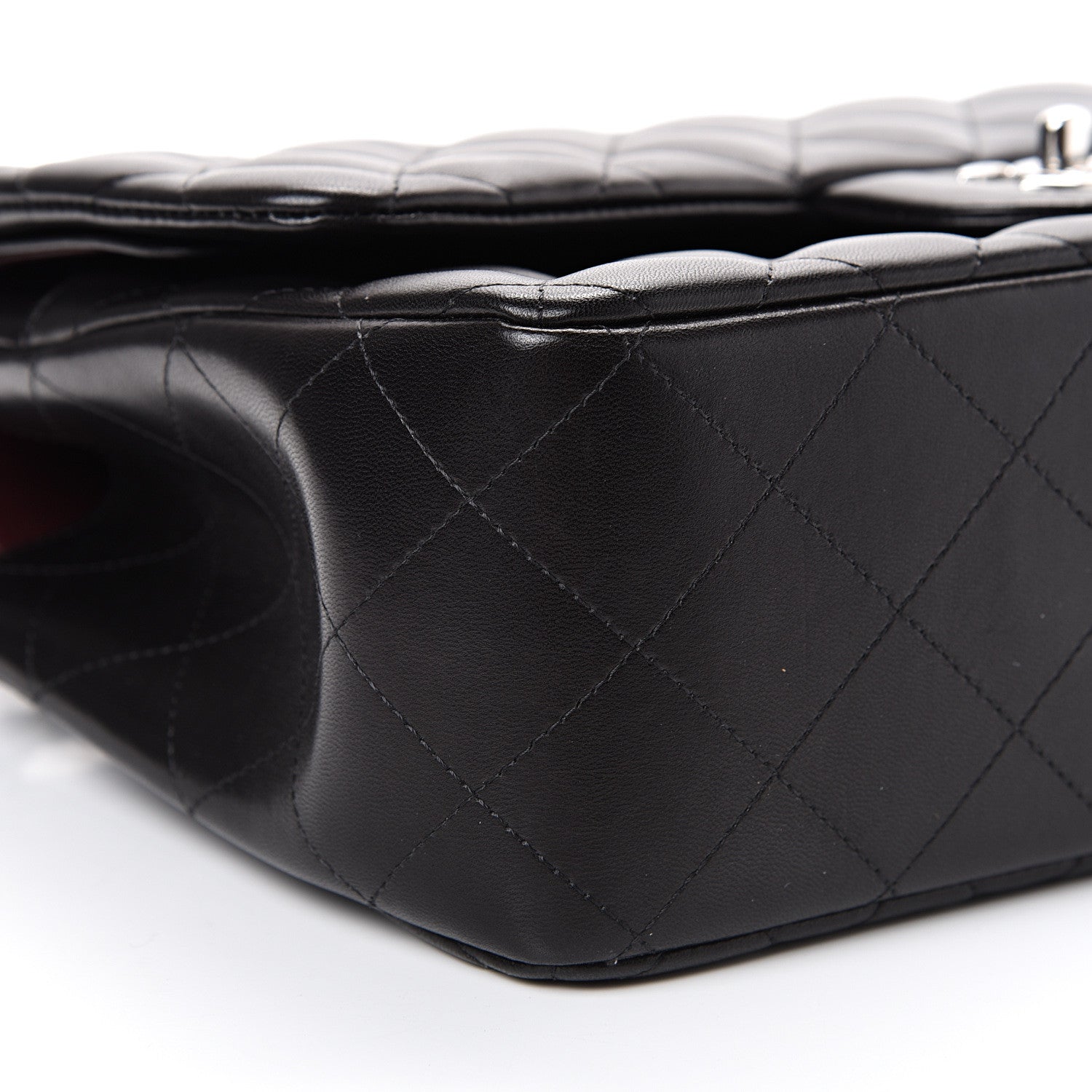 Chanel Lambskin Quilted Jumbo Double Flap Black 8 of 19