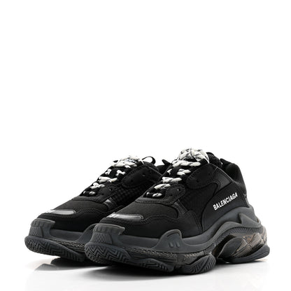 Balenciaga Fabric Mesh Womens Triple S Sneakers 37 Black 3 of 10