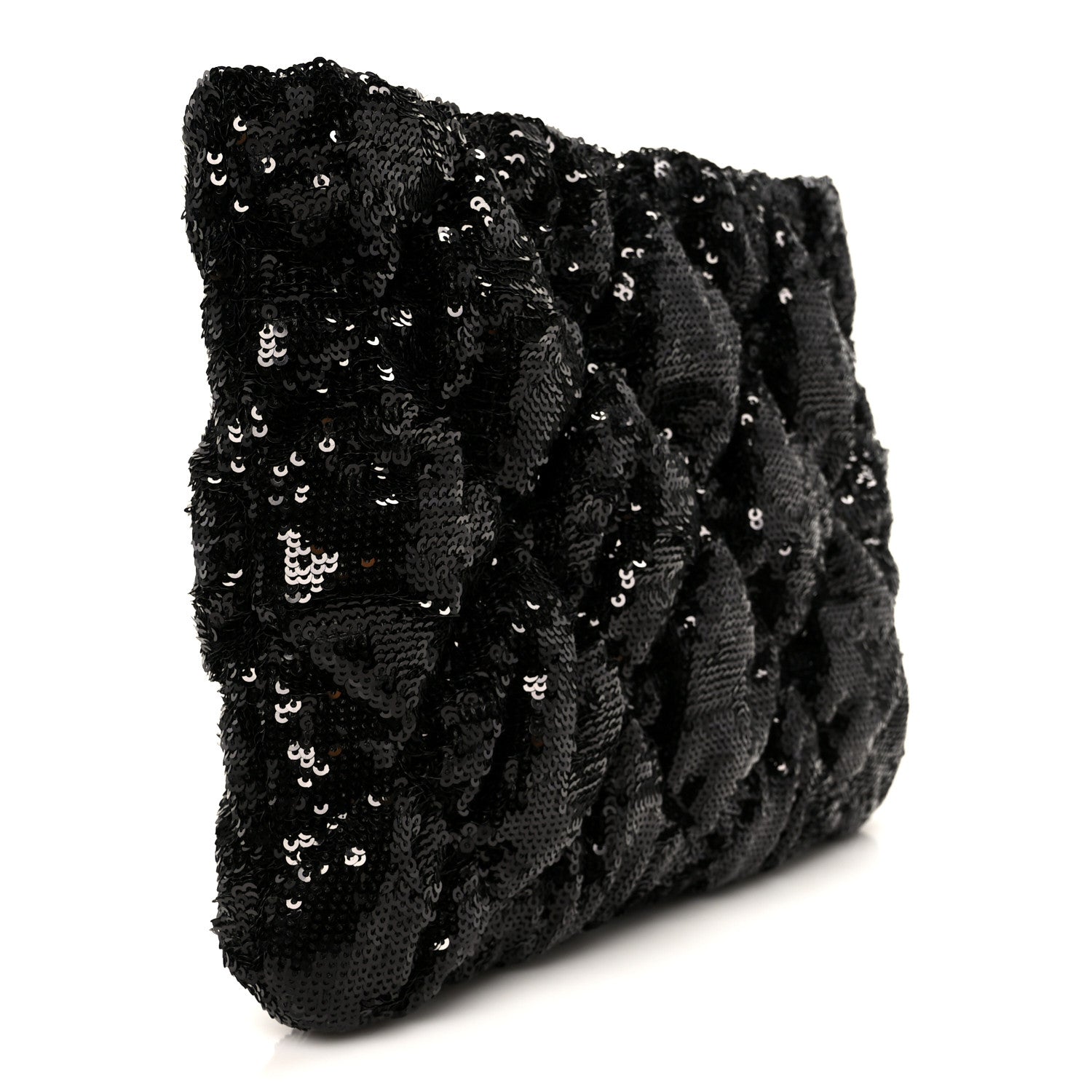 Chanel Sequins Quilted Large Chanel 19 Pouch Black 3 of 8