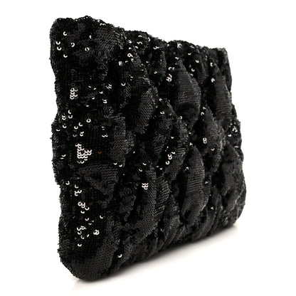 Chanel Sequins Quilted Large Chanel 19 Pouch Black 3 of 8