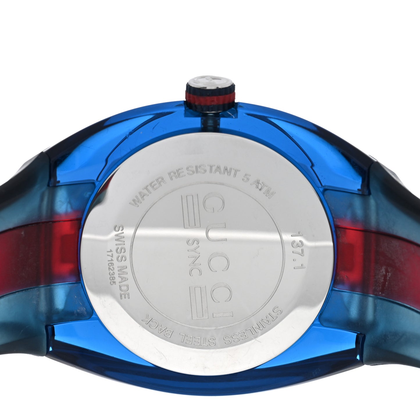 Stainless Steel Rubber 46mm Sync Web Quartz Watch Blue