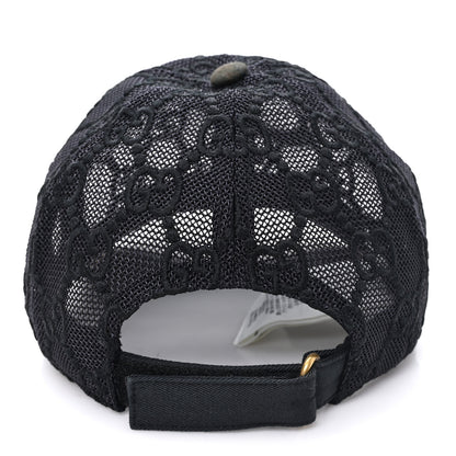 Gucci Mesh GG Monogram Shivali Baseball Hat M Black 4 of 10
