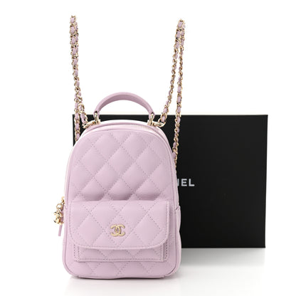 Chanel Caviar Quilted CC Mini Classic Backpack Lilac 11 of 11