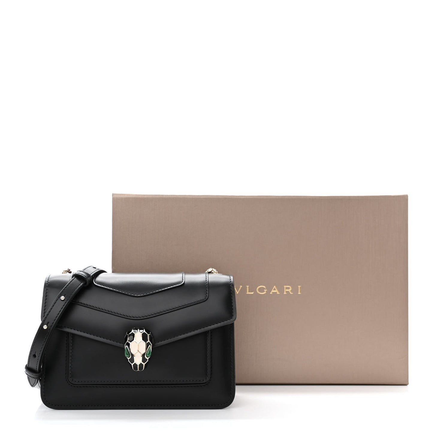 Calfskin Serpenti Forever Crossbody Bag Black