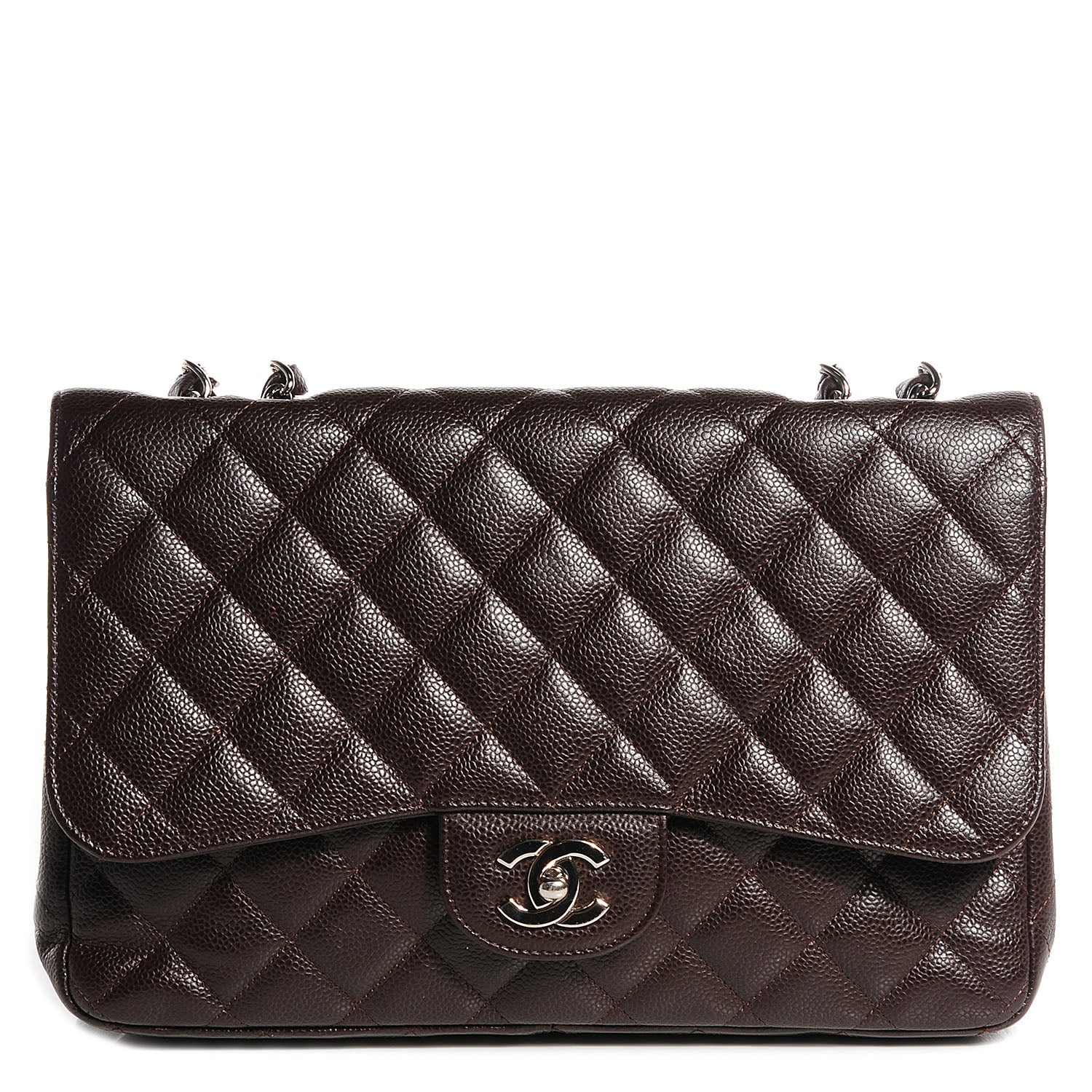 Chanel Caviar Quilted Jumbo Single Flap Dark Brown 1 of 10