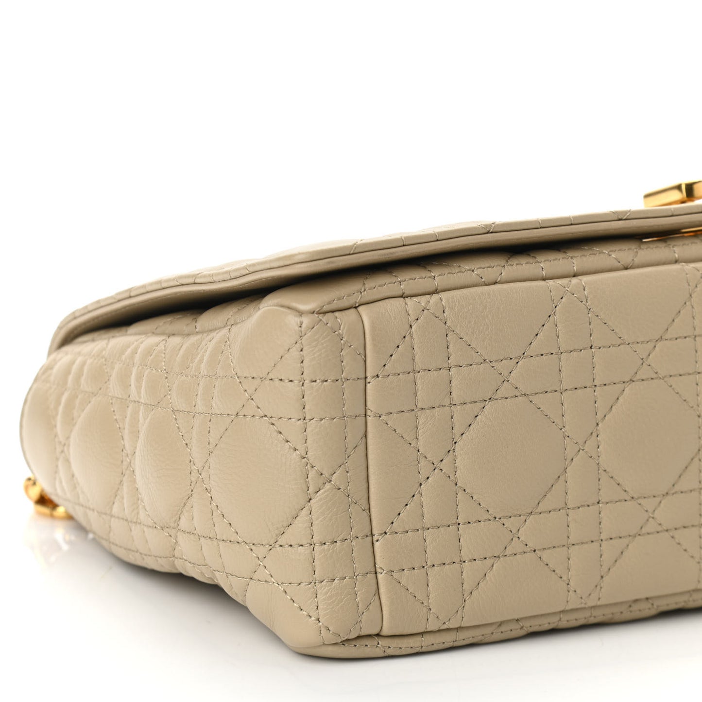 Supple Calfskin Cannage Large Caro Bag Beige