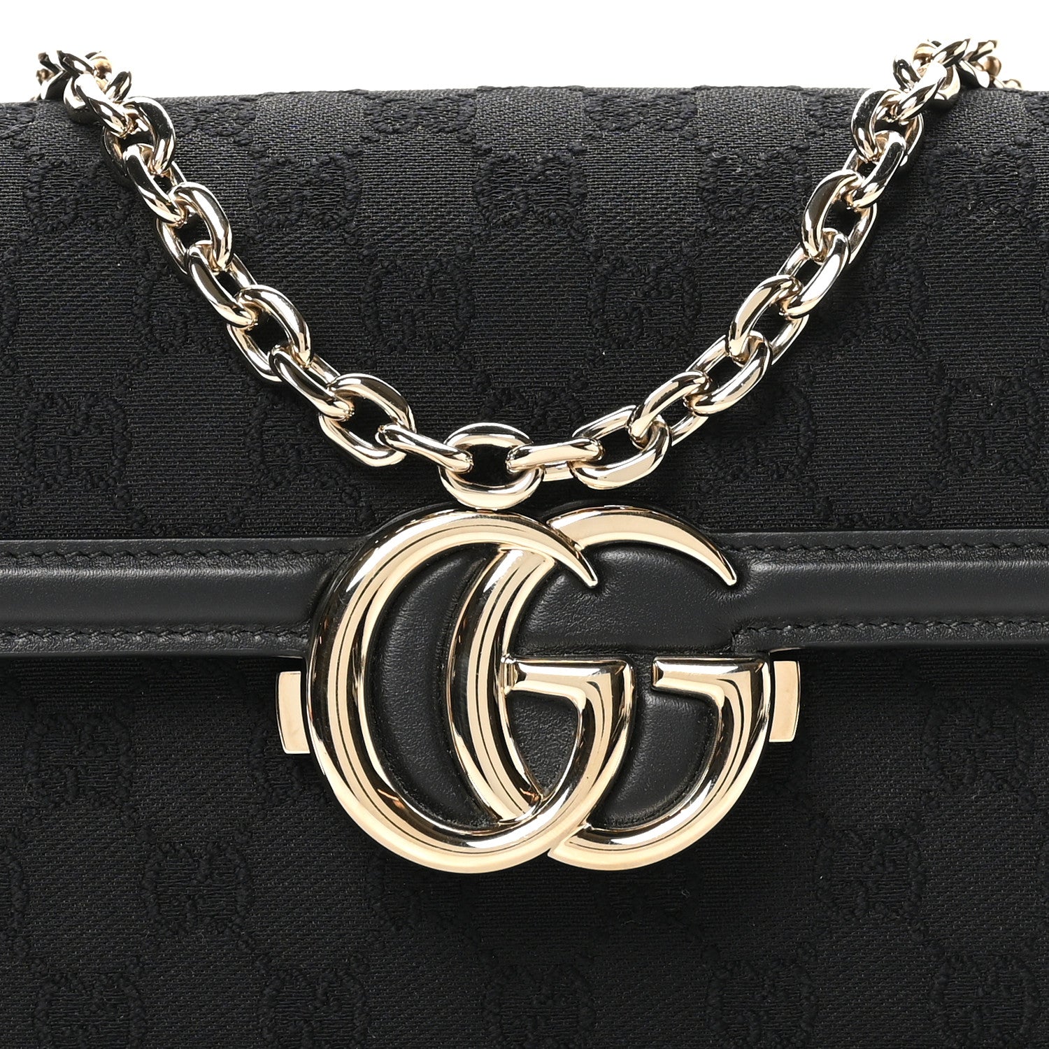 Gucci Crepe Wool Silk GG Monogram Go Small Shoulder Bag Black 8 of 10