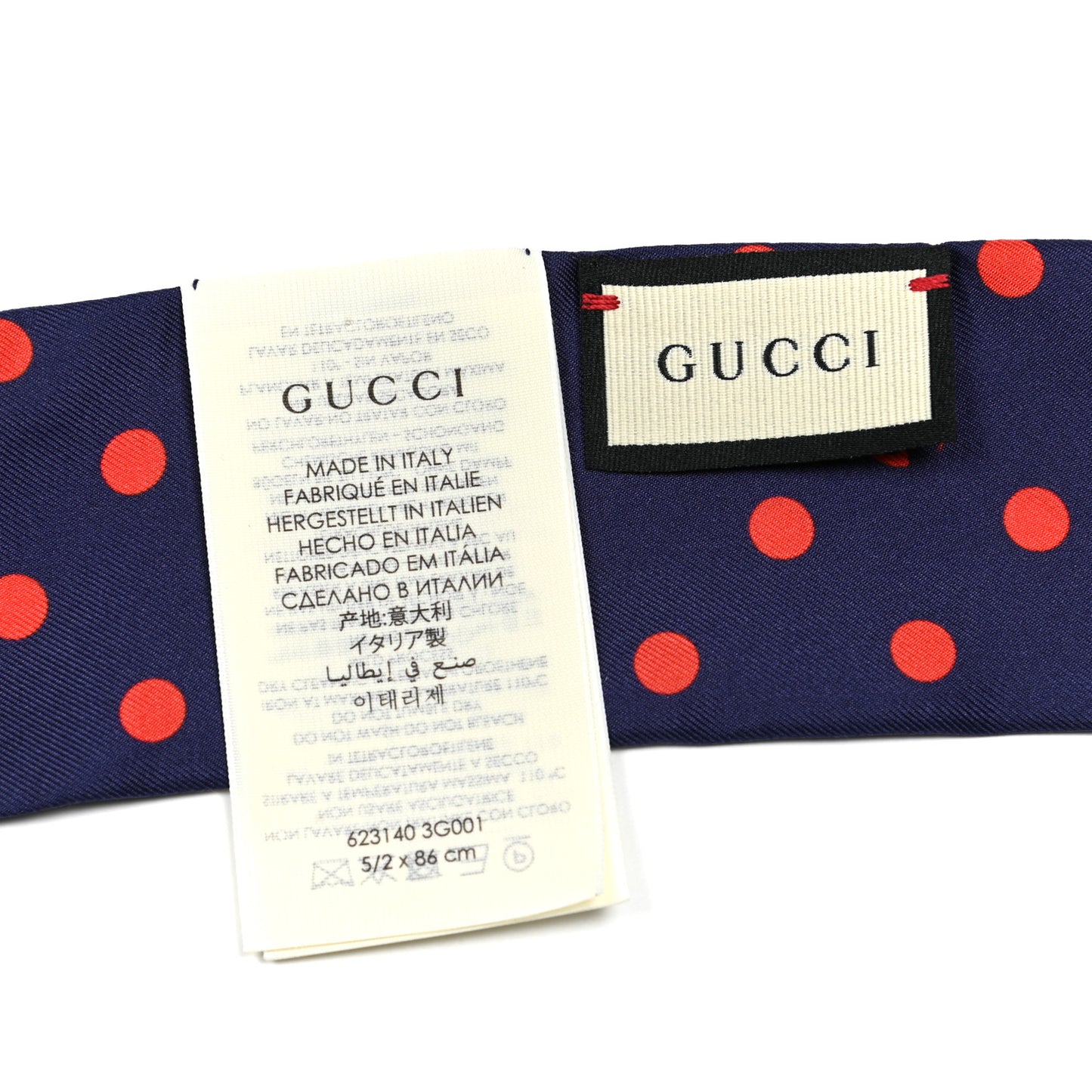 Silk Twill Dotsy Neck Bow Scarf Sapphire Red