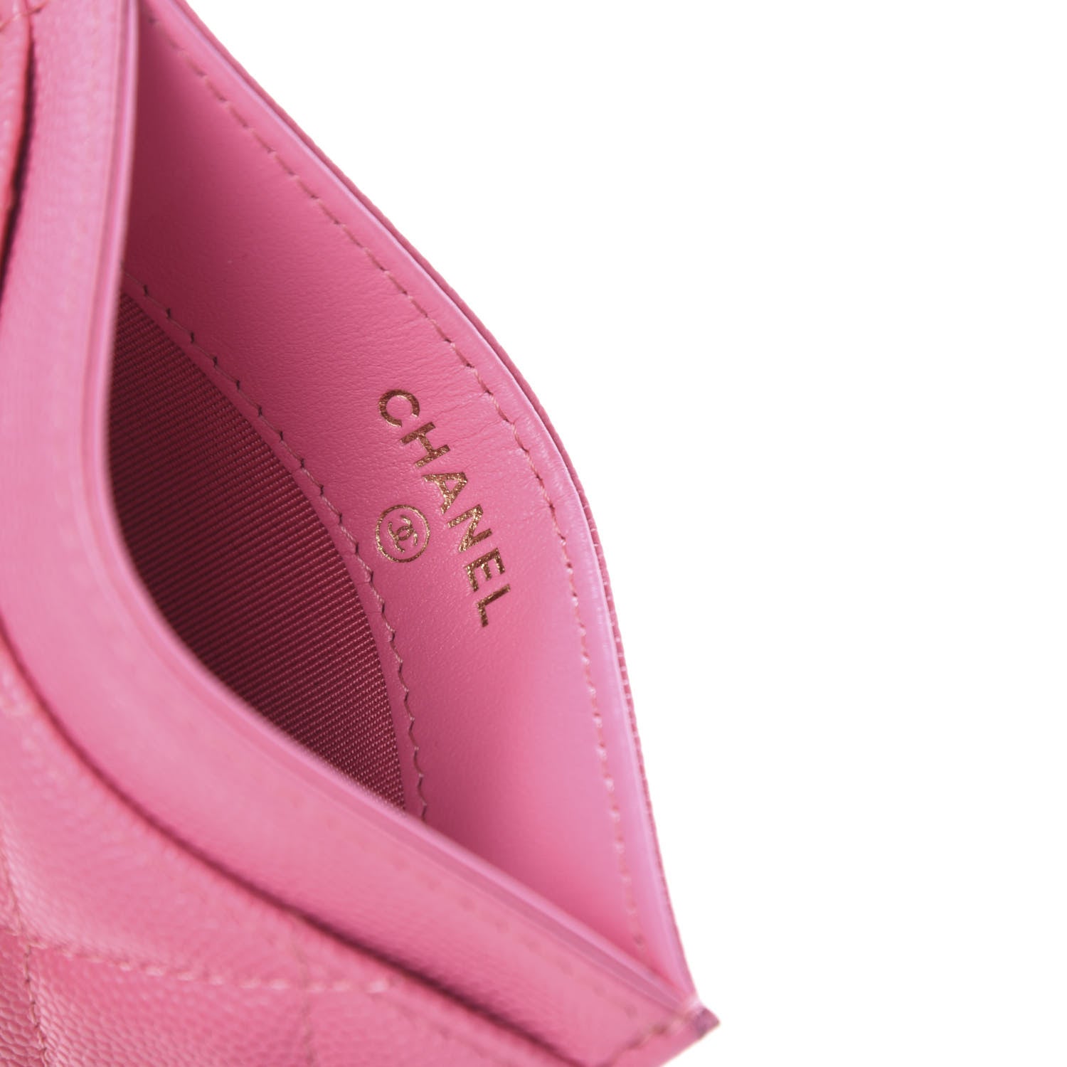 Chanel Caviar Quilted Card Holder Pink 7 of 8