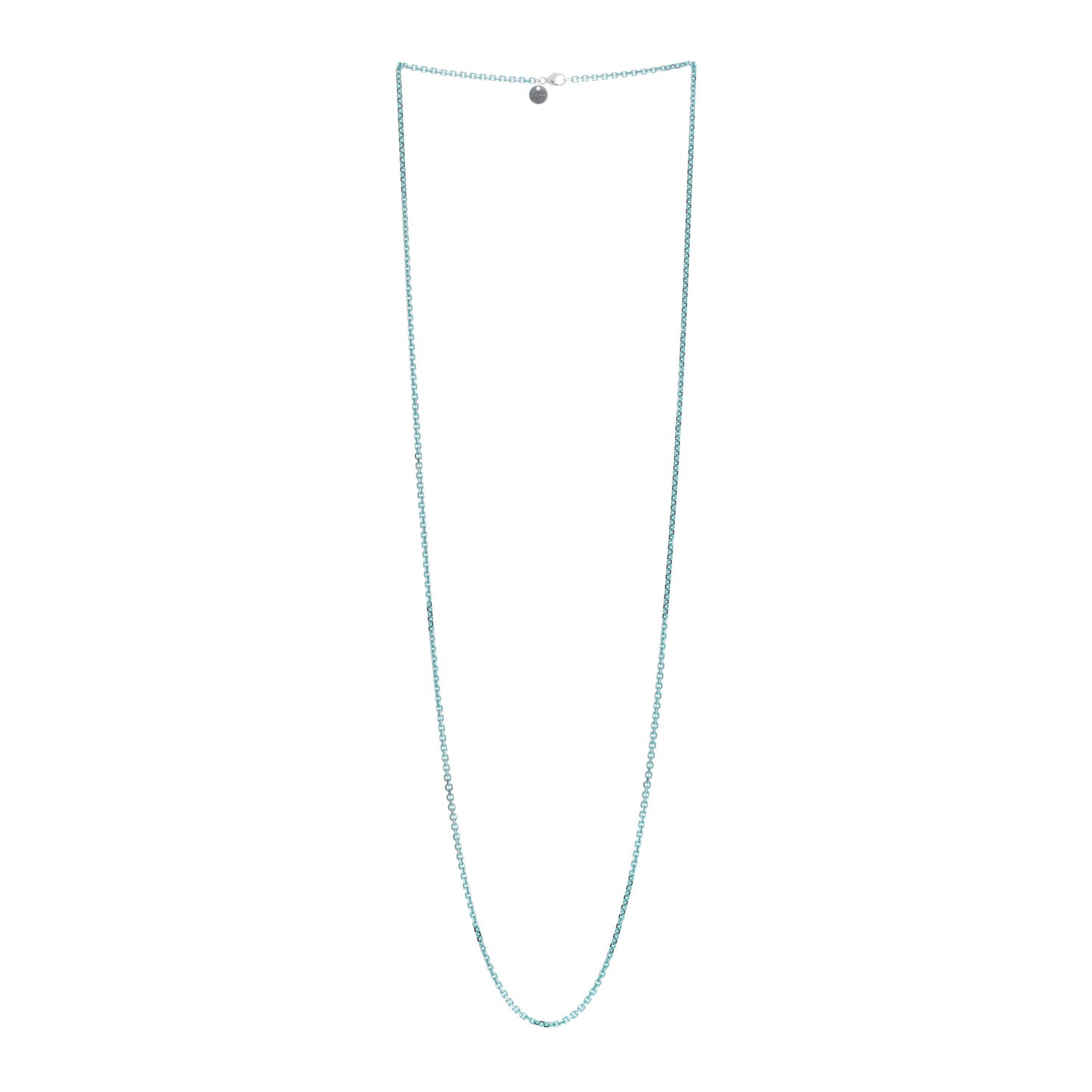 Sterling Silver Enamel 1.75mm Chain Necklace 30" Blue
