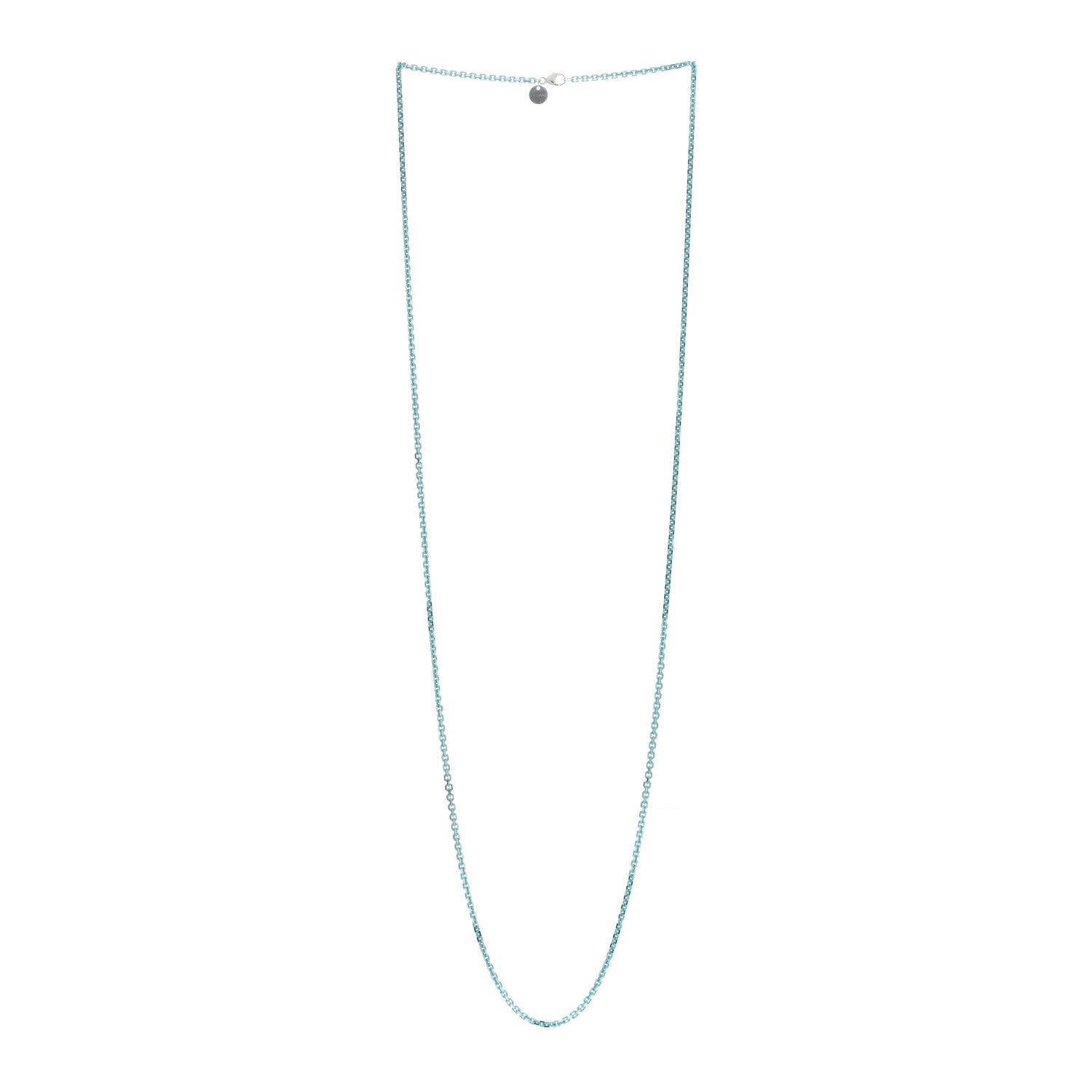 Tiffany Sterling Silver Enamel 1.75mm Chain Necklace 30" Blue 2 of 5