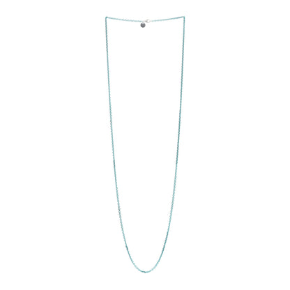 Tiffany Sterling Silver Enamel 1.75mm Chain Necklace 30" Blue 2 of 5