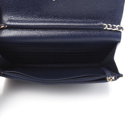 Chanel Caviar Quilted Wallet On Chain WOC Blue 5 of 12