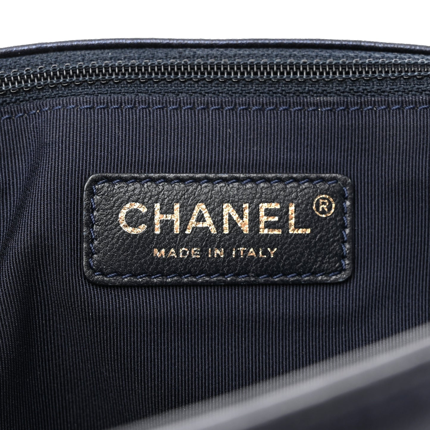 Lambskin Embossed Large Boy Cube Flap Navy Blue