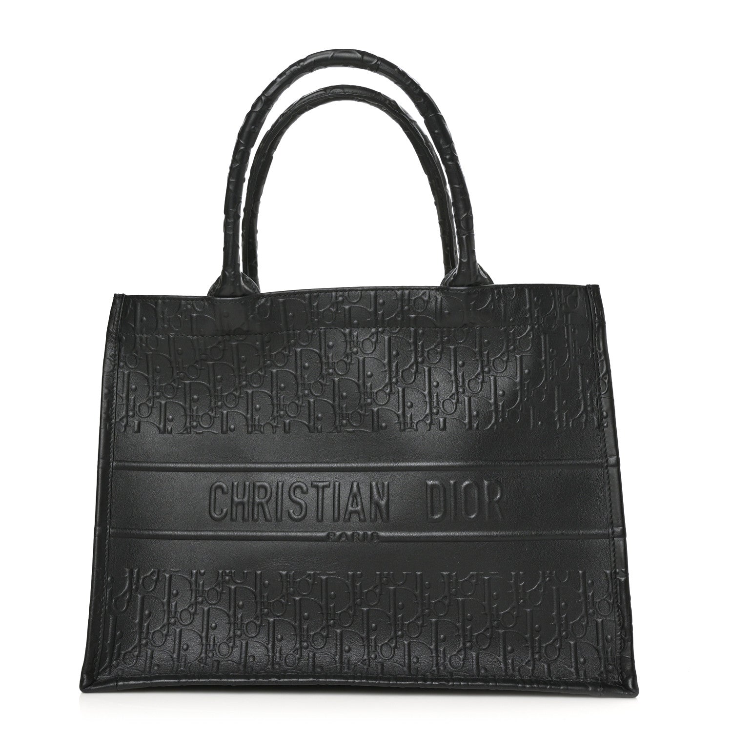 Christian Dior Oblique Calfskin Embossed Medium Book Tote Black 1 of 7