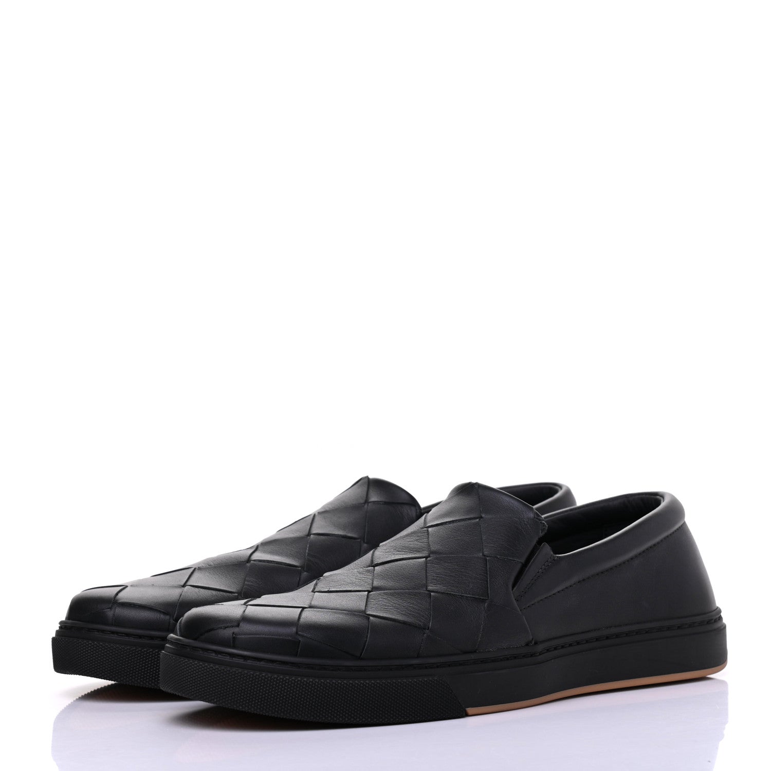 Bottega Veneta Nappa Intrecciato Slip On Sneakers 43 Black 3 of 8