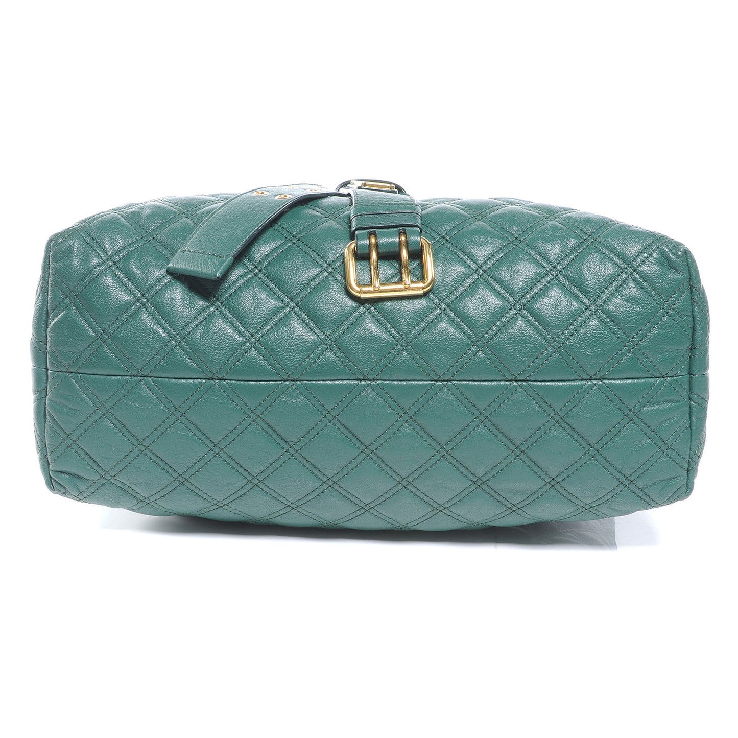 Leather Quilted Bruna Tote Teal