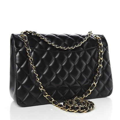 Chanel Lambskin Quilted Jumbo Double Flap Black 4 of 17
