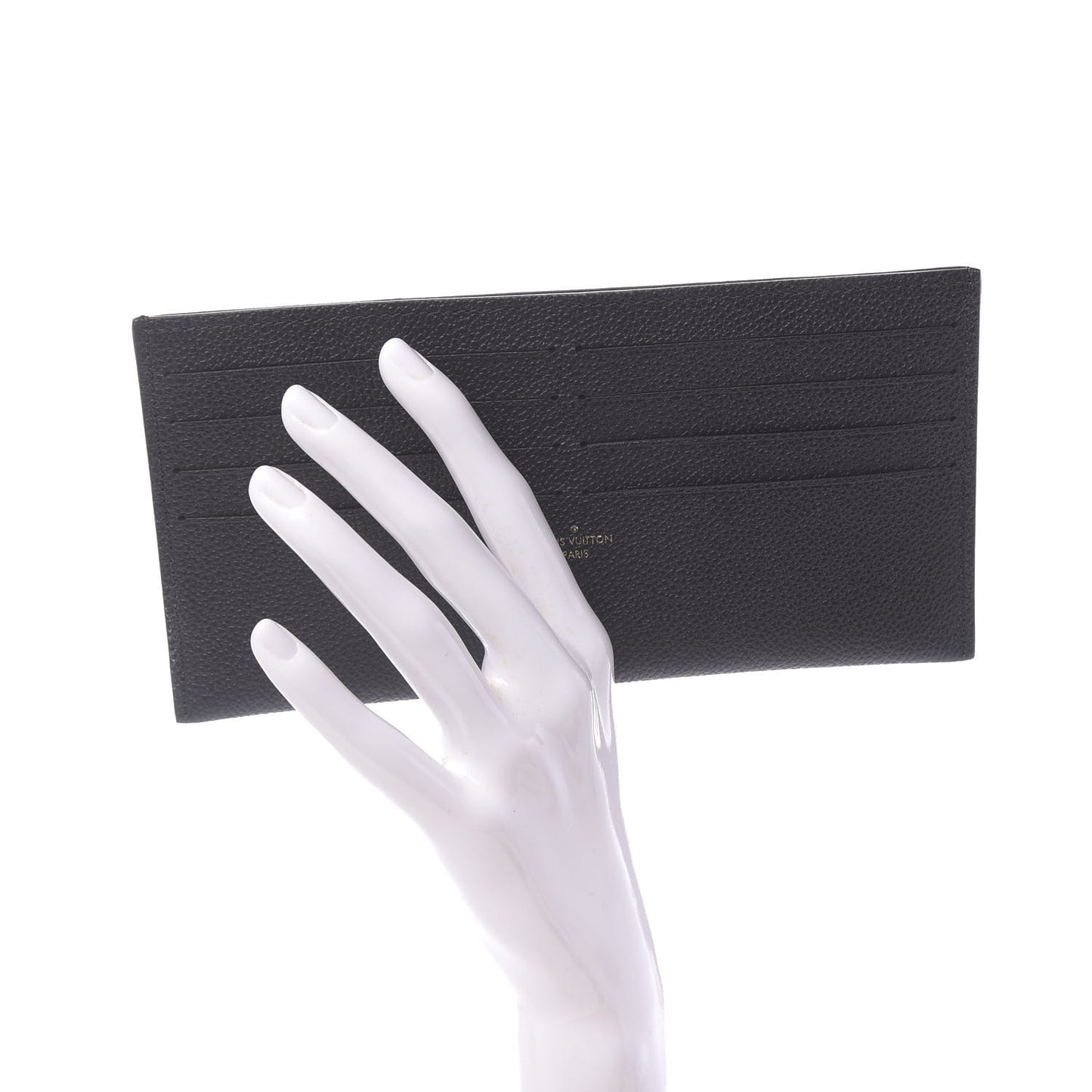 Calfskin Felicie Chain Wallet Card Holder Insert Black