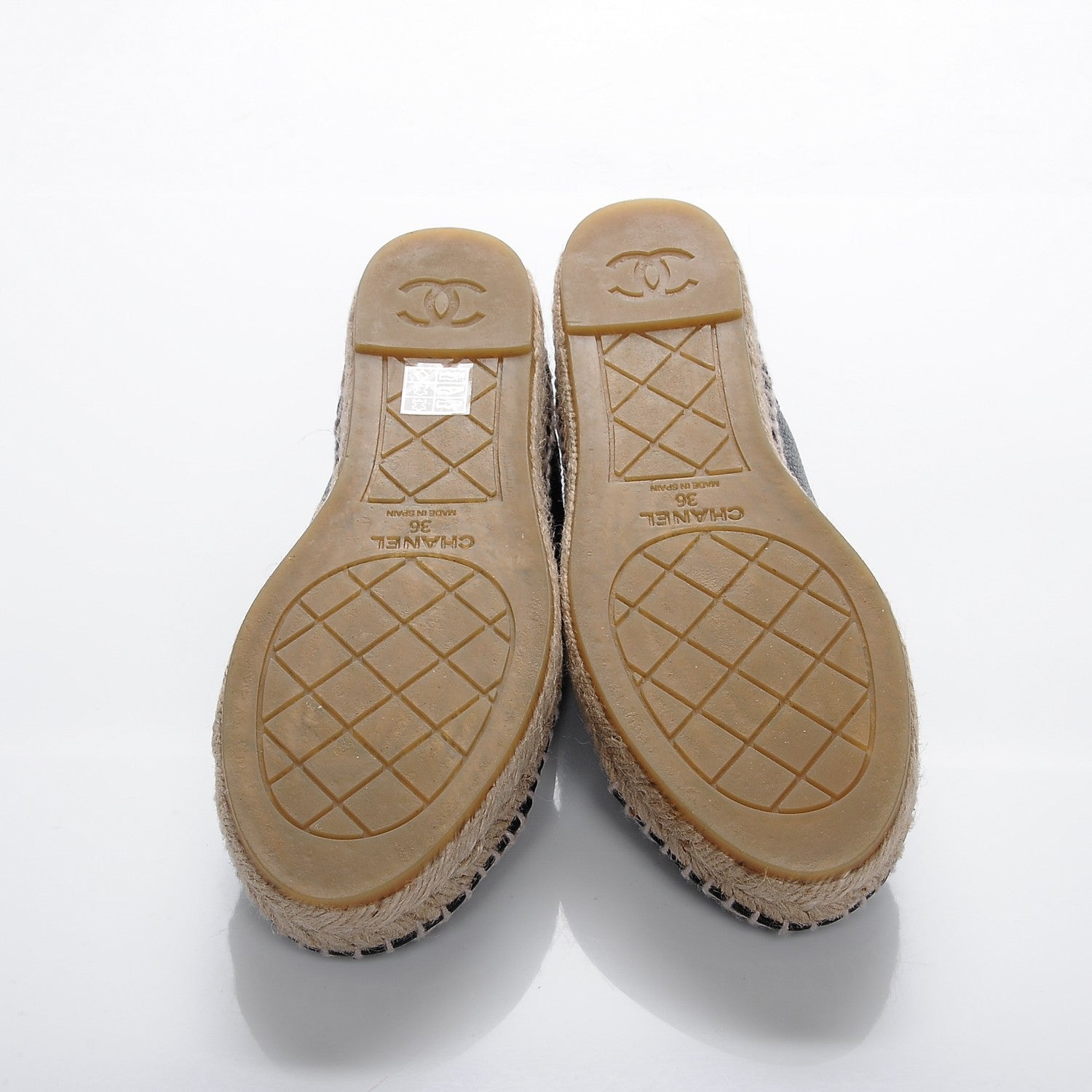 Chanel Grained Calfskin CC Espadrilles 36 Black 5 of 7