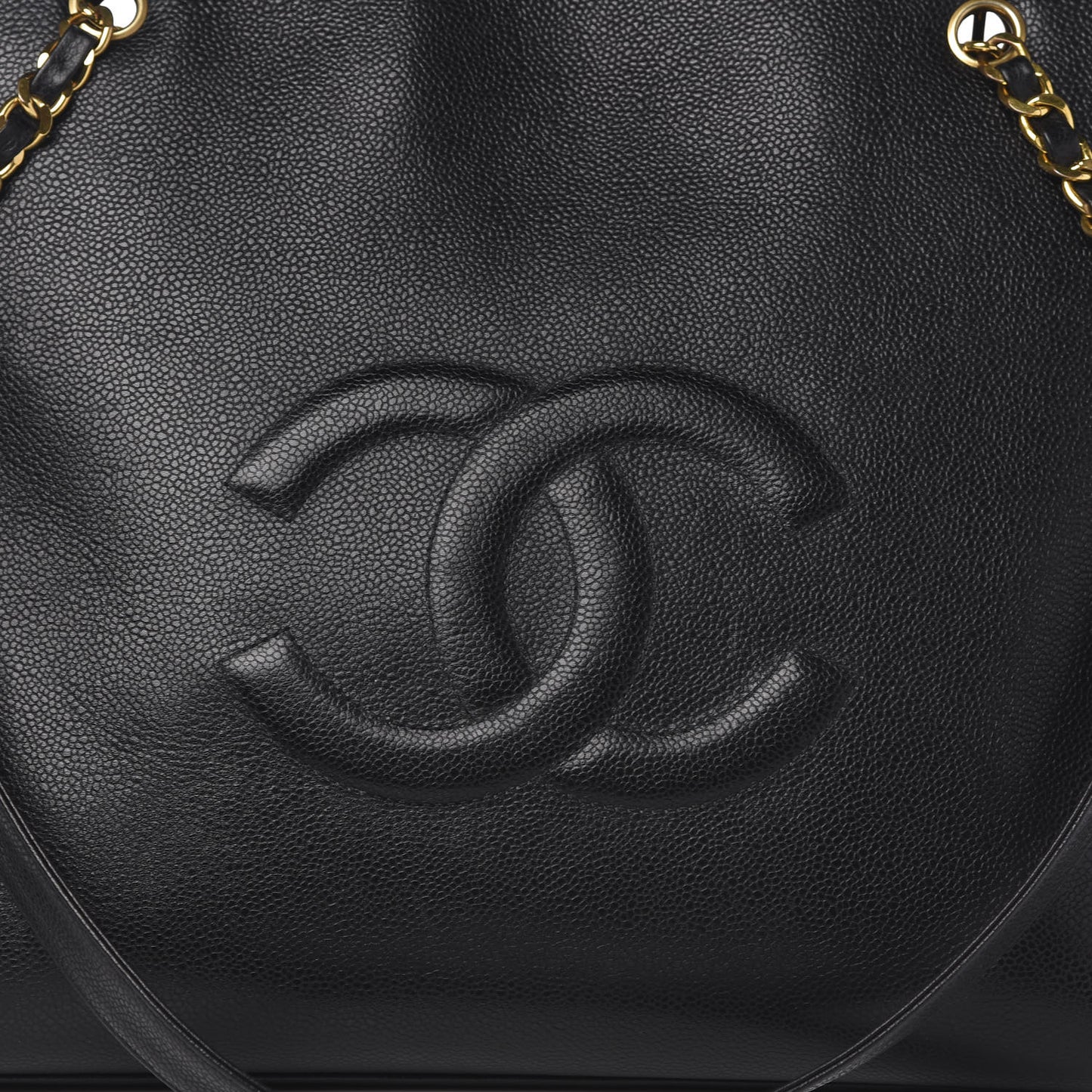 Caviar Large CC Shoulder Bag Black