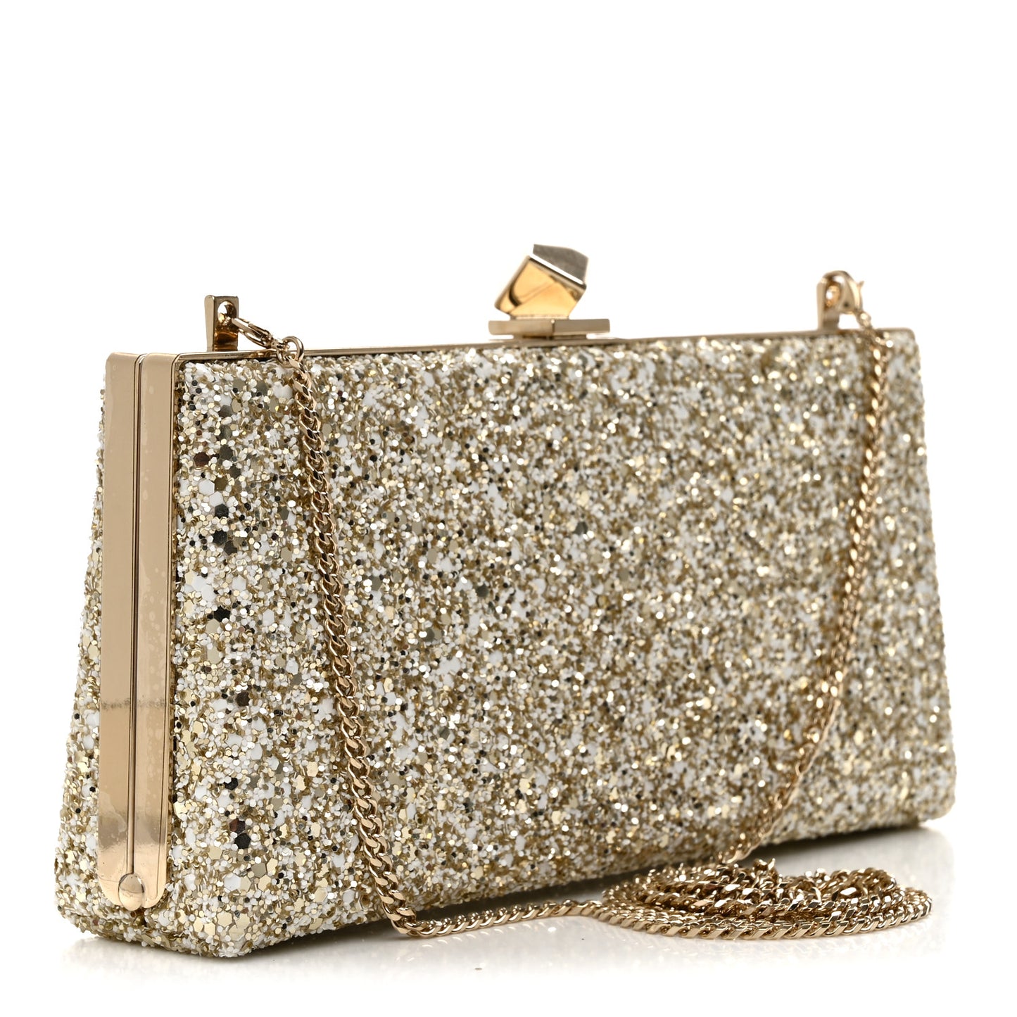 Coarse Glitter Celeste Clutch Moon Sand