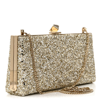 Jimmy Choo Coarse Glitter Celeste Clutch Moon Sand 3 of 11
