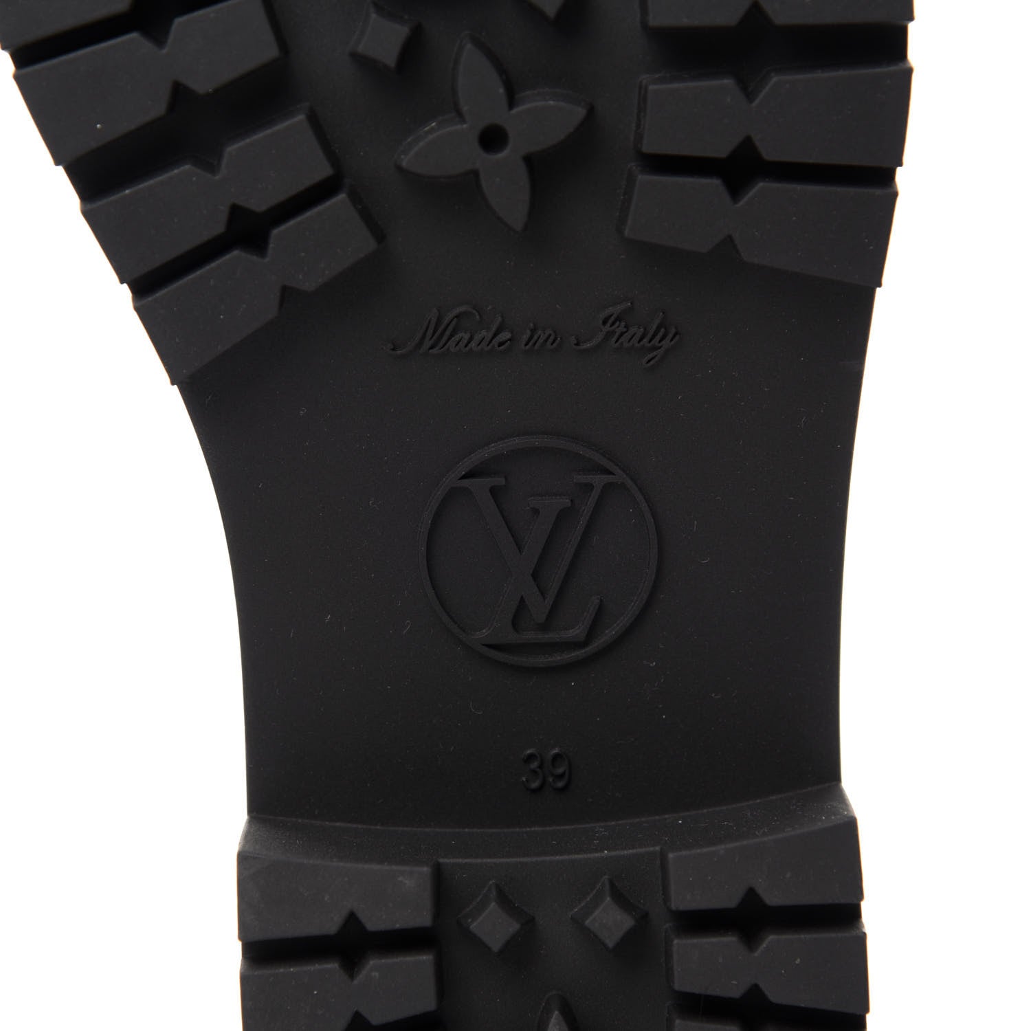 Louis Vuitton Rubber Embossed Monogram Drops Flat Half Boots 39 Black 7 of 8