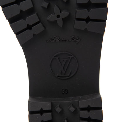 Louis Vuitton Rubber Embossed Monogram Drops Flat Half Boots 39 Black 7 of 8