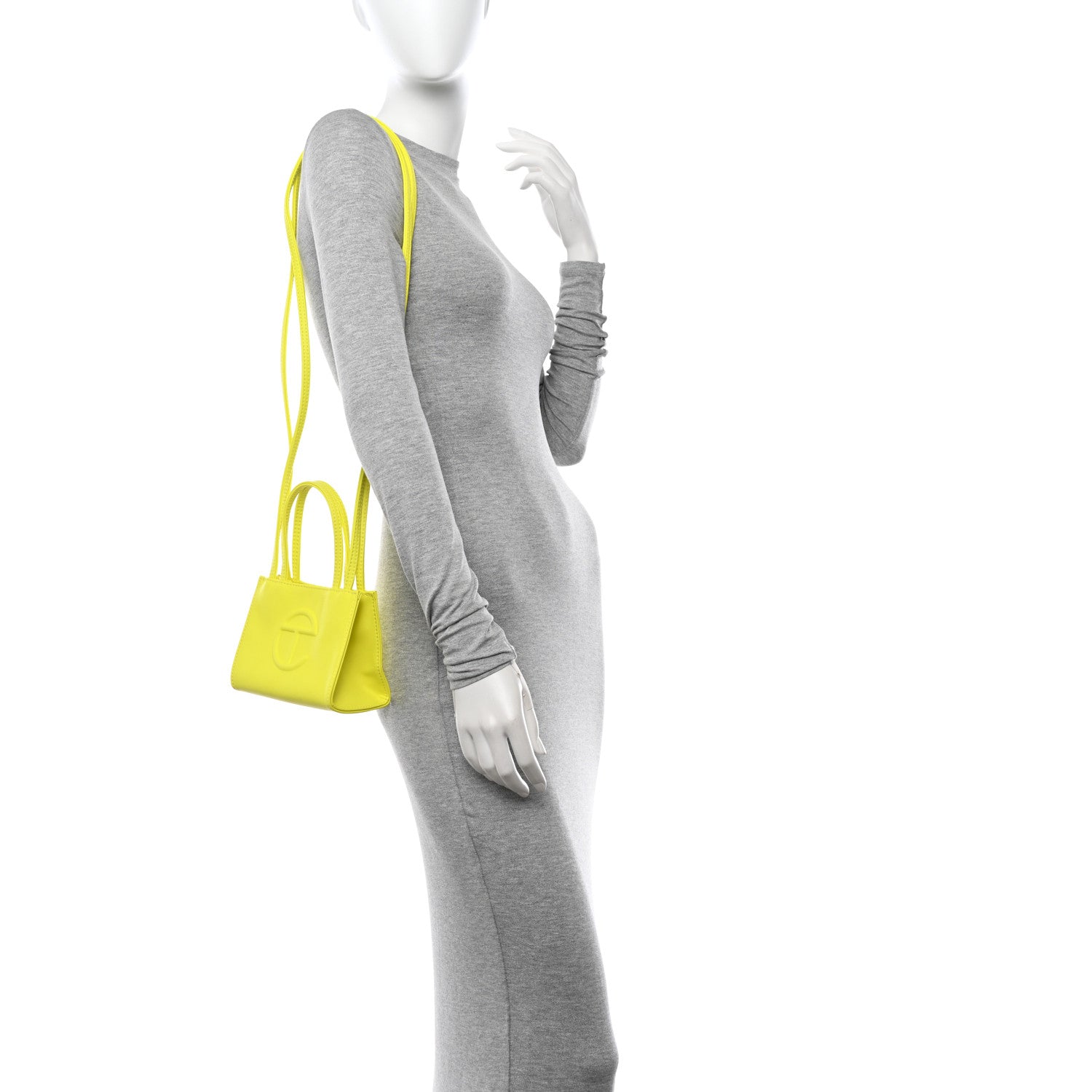 Telfar Vegan Leather Small Shopping Bag Highlighter Yellow 2 of 10