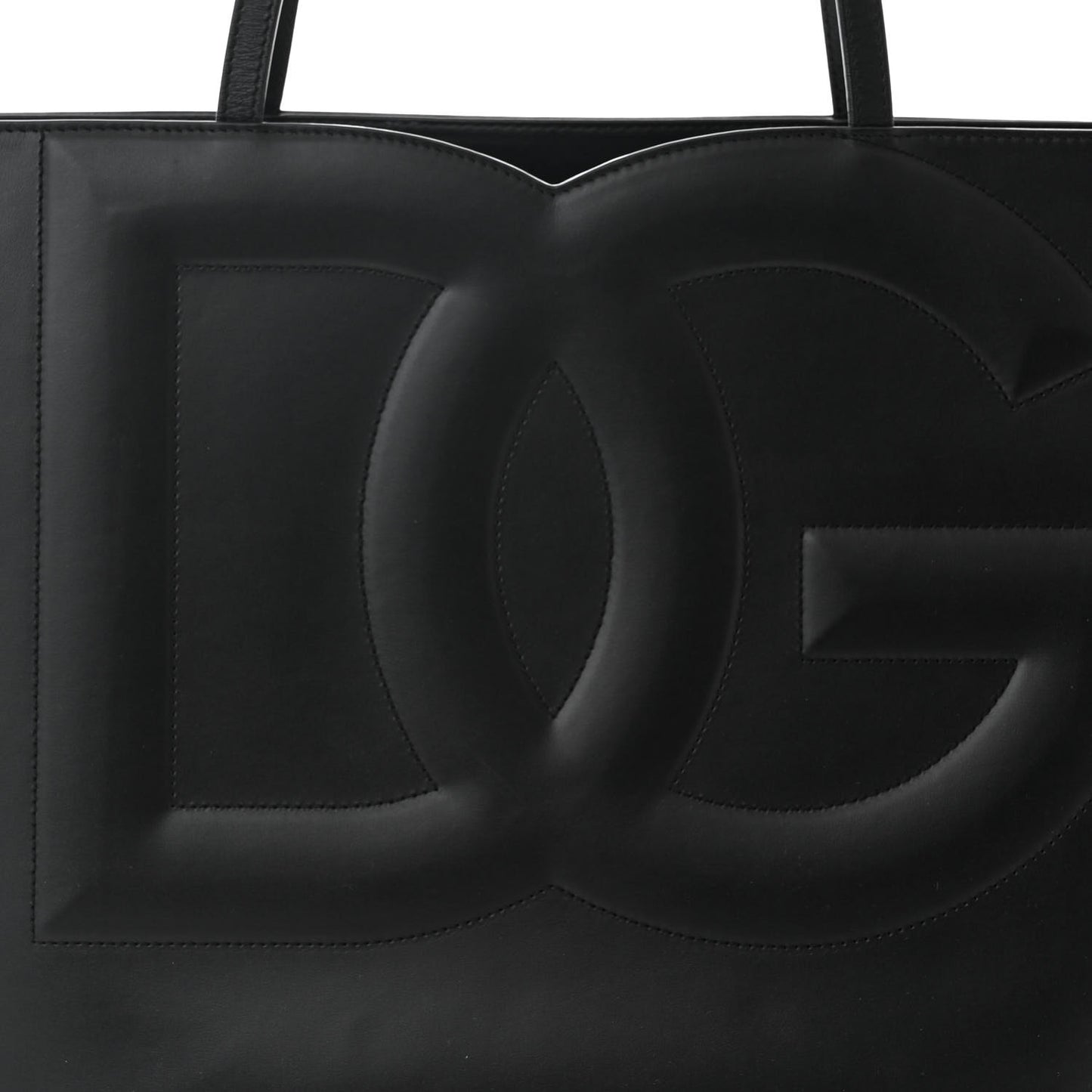 Calfskin DG Logo Shopper Tote Black