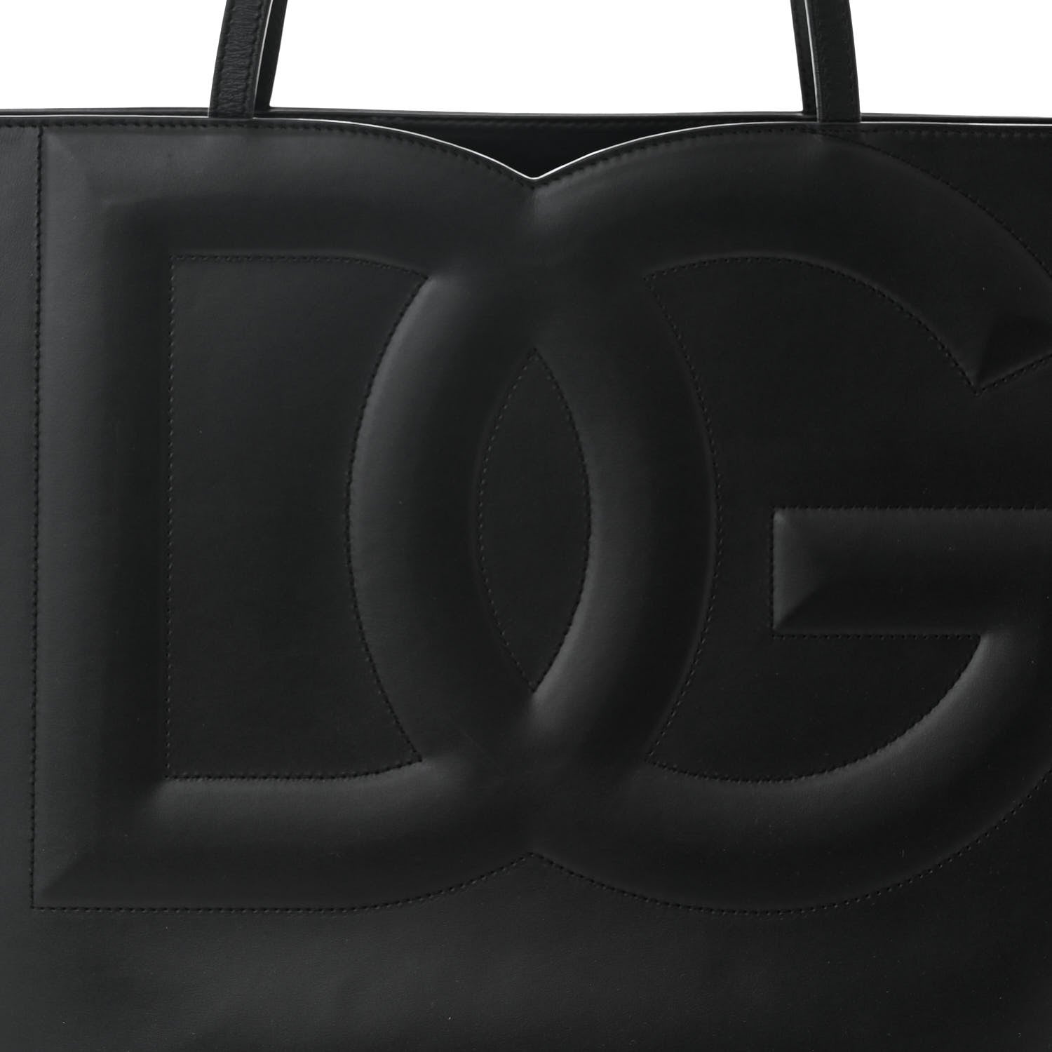 Dolce & Gabbana Calfskin DG Logo Shopper Tote Black 7 of 9