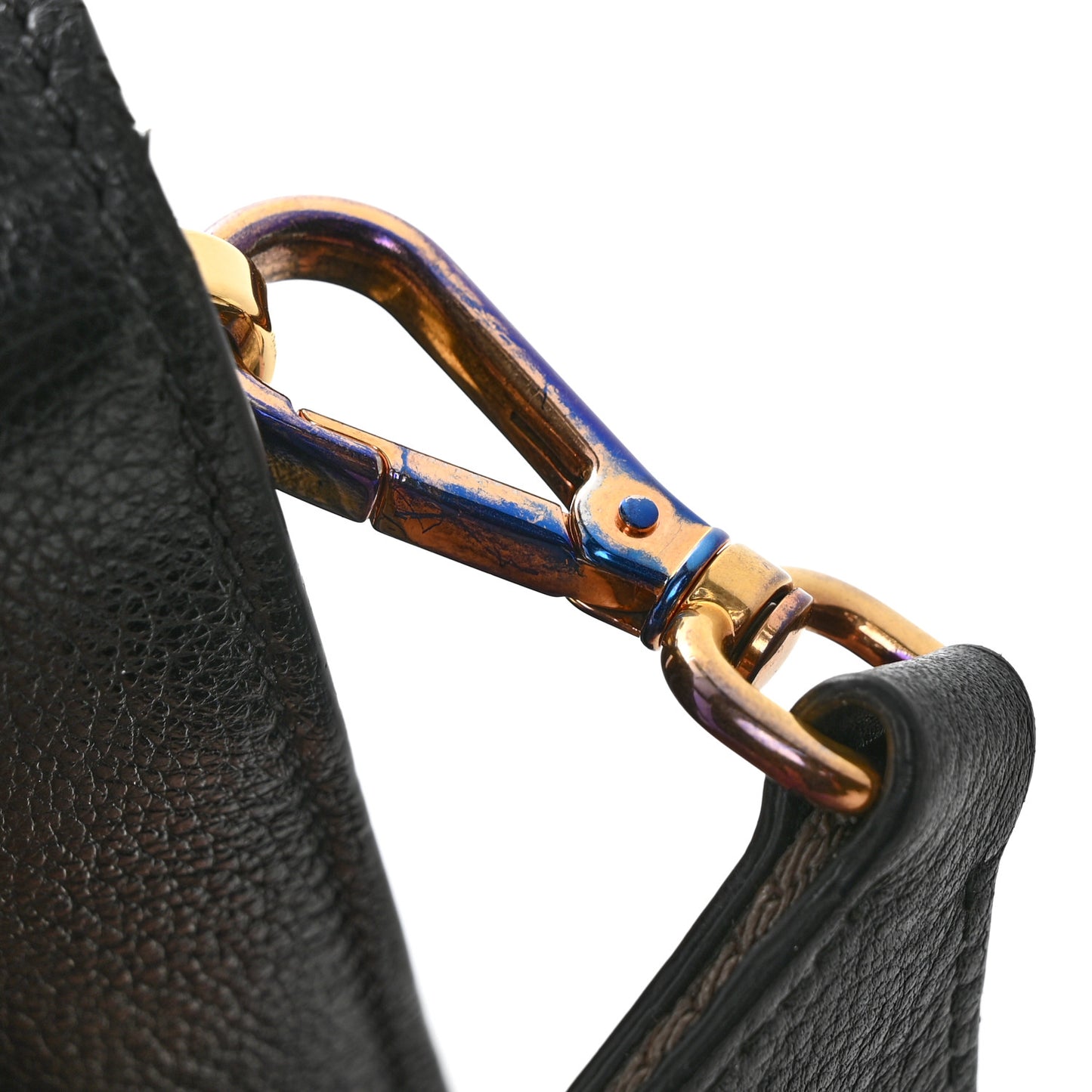 Vitello Daino Double Strap Flap Crossbody Black