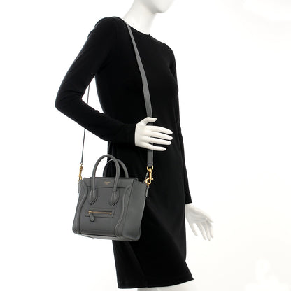 Celine Baby Grained Calfskin Nano Luggage Kohl 2 of 8