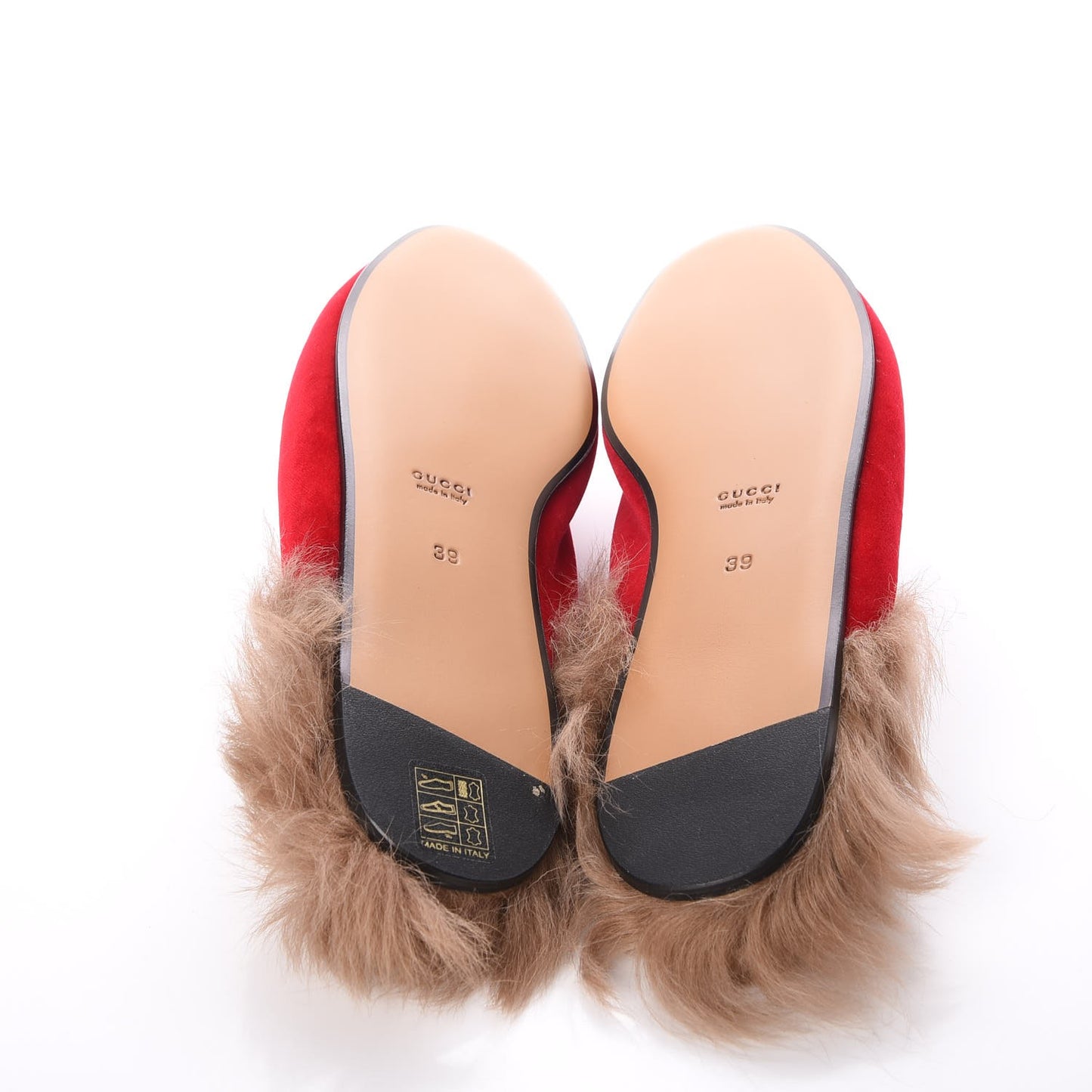 Velvet Fur Womens Princetown Slippers 39 Hibiscus Red