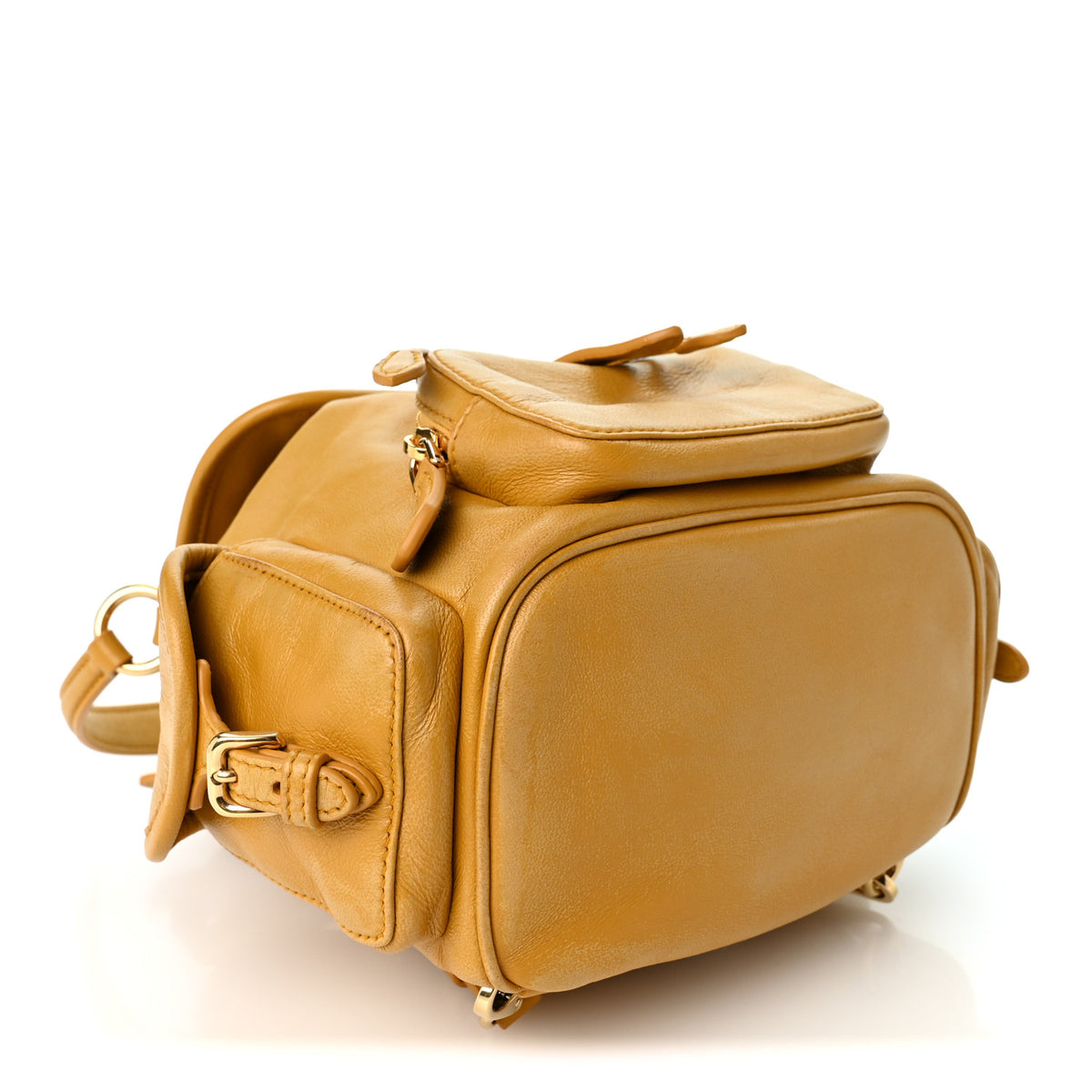 Miu Miu Soft Calfskin Medium Backpack Whiskey 4 of 9