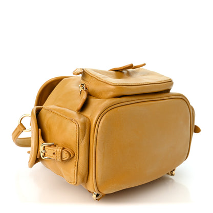 Miu Miu Soft Calfskin Medium Backpack Whiskey 4 of 9